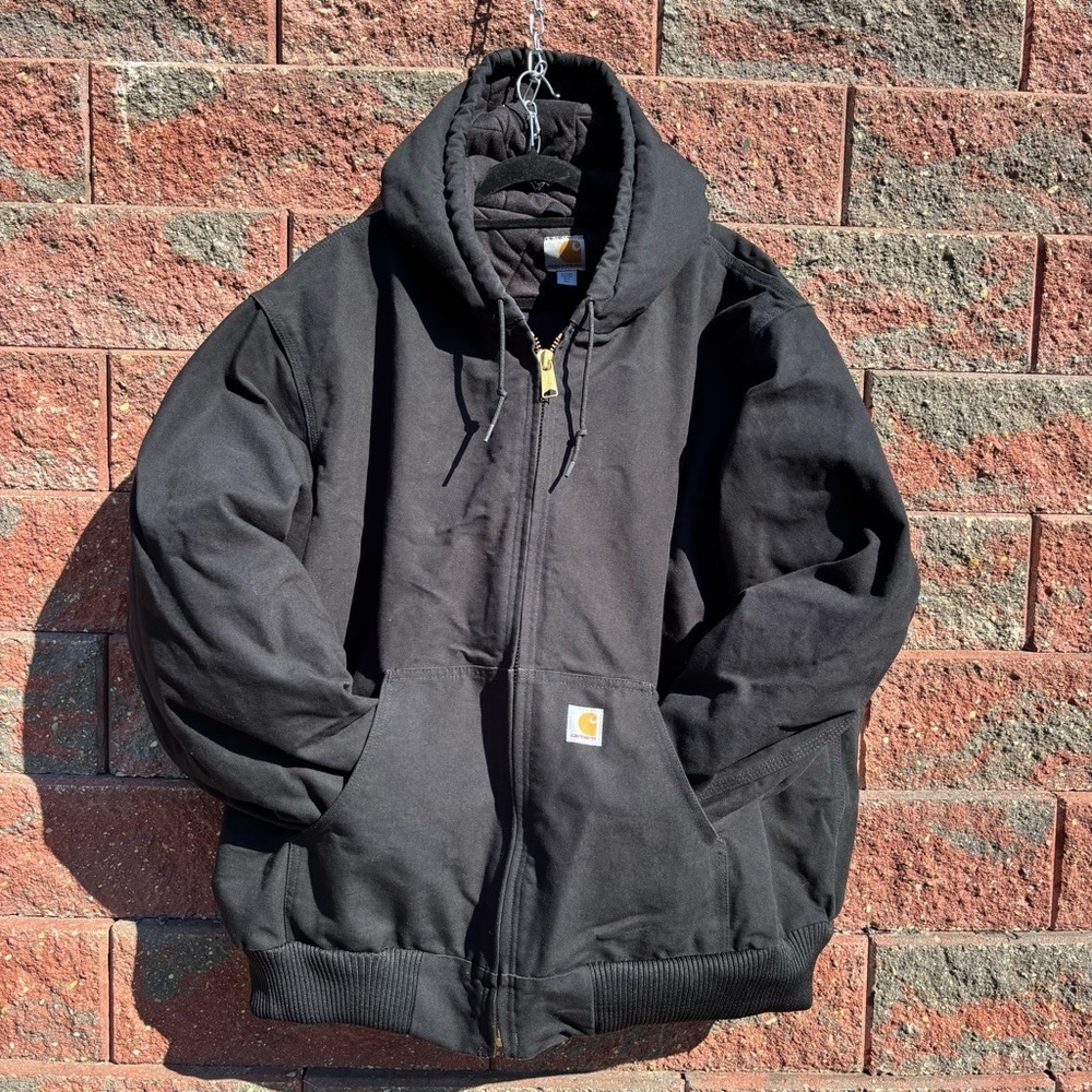 Vintage Carhartt Jacket Mens 3XL Loose Duck Canvas J140 Hood Work Utility USA